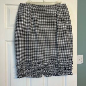 Boden Navy and White Gingham Pencil Skirt